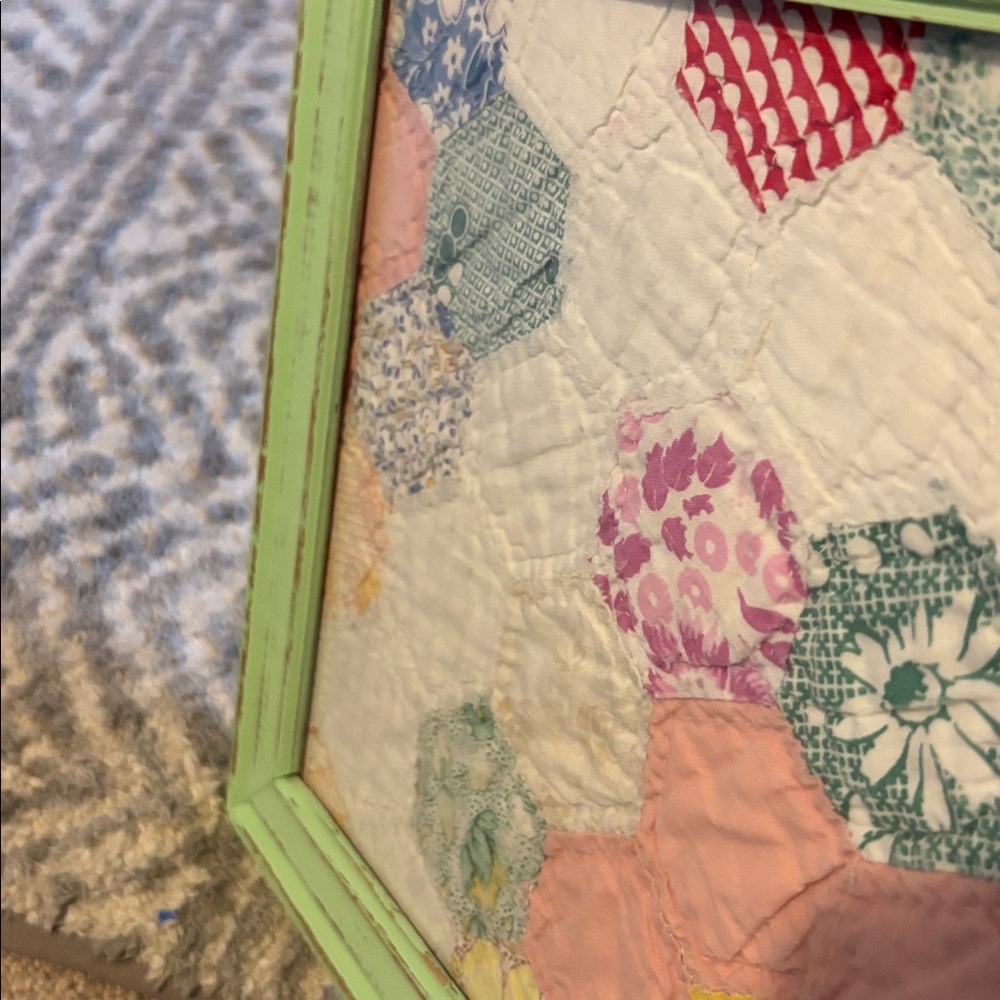 Vintage Quilt in Distressed Frame - Picture 10 of 11